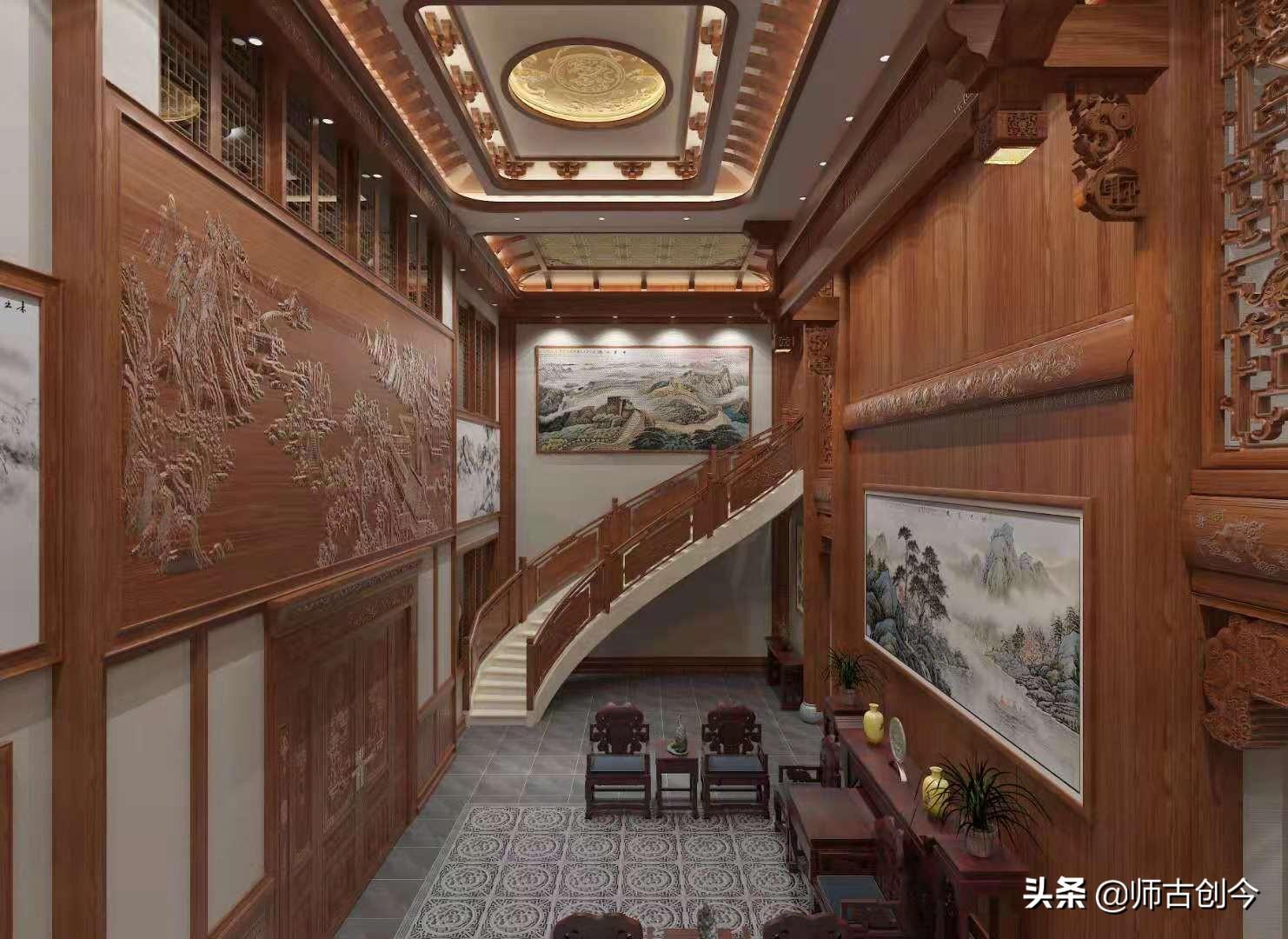 中式古典紅木裝修，營造出經典舒適的居住空間